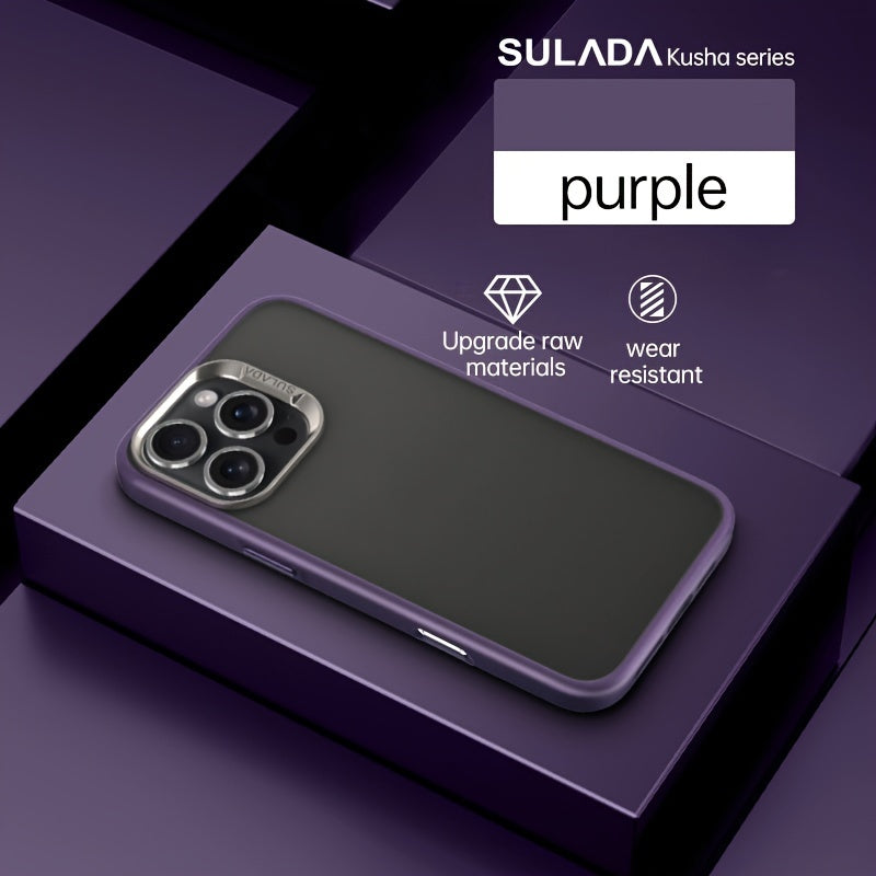 Luxury Matte Electroplated Phone Case for iPhone 16 Pro Max Solid Color Full-Body Protection