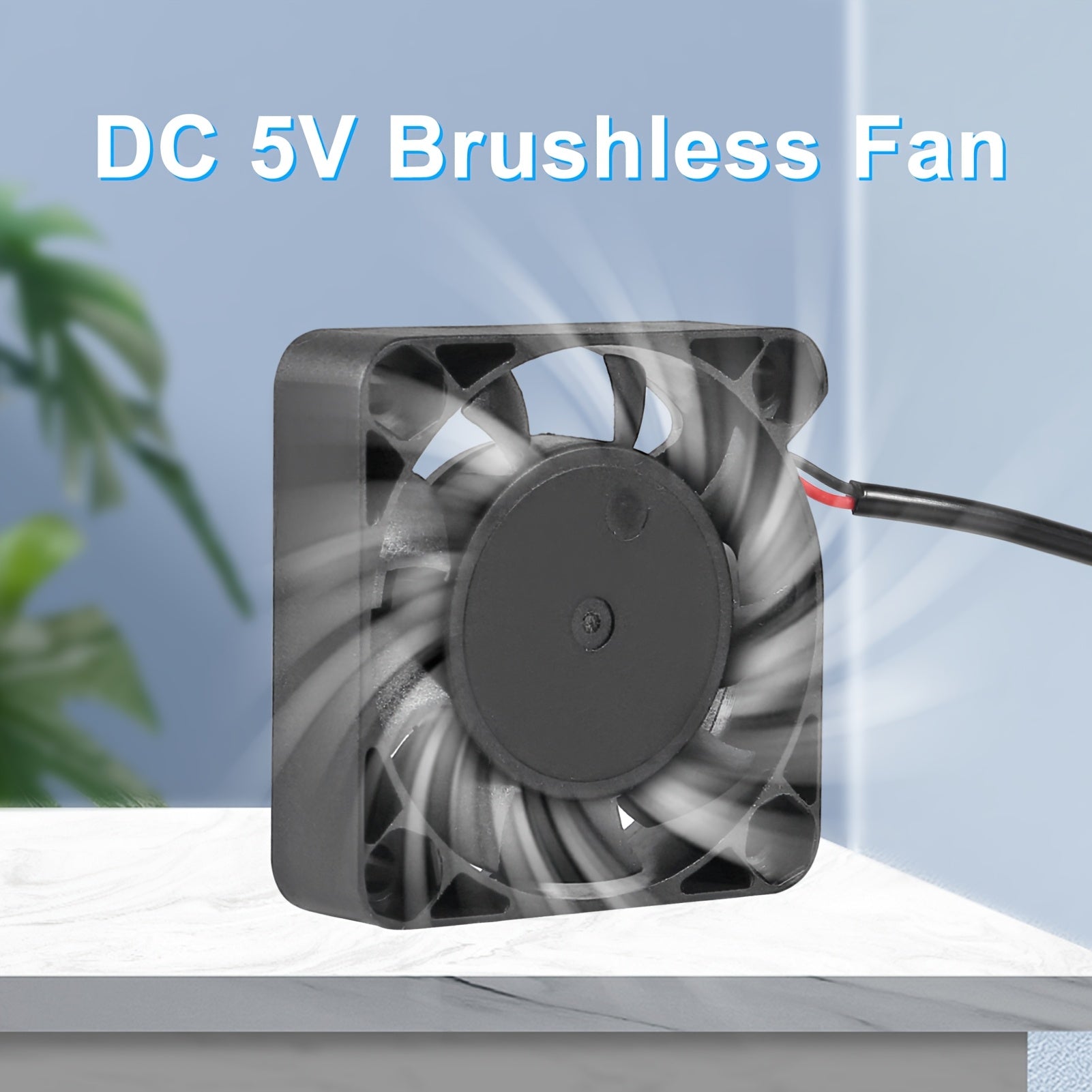 Set of 2 40mm x 10mm USB Brushless Cooling Fans Black Red White Wires