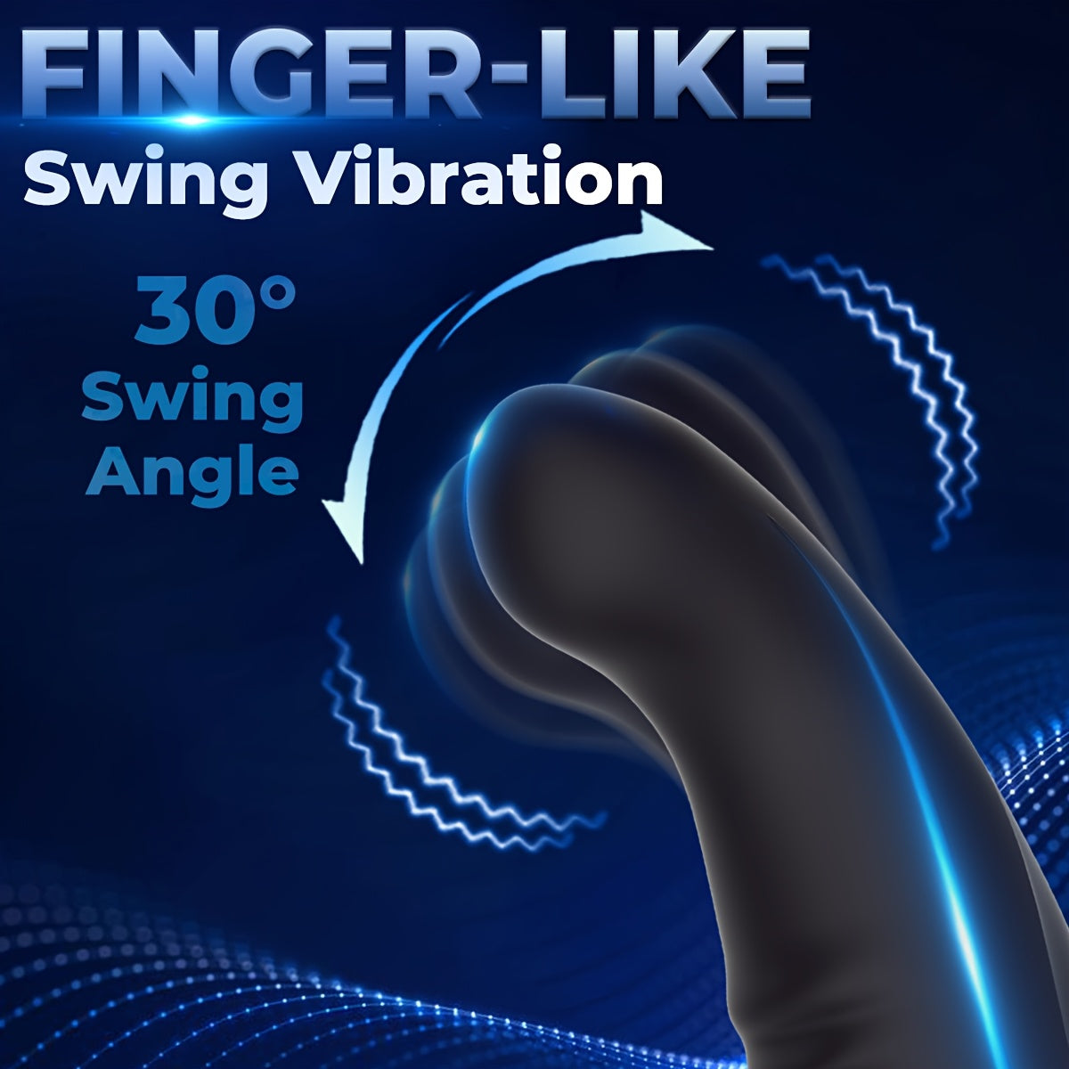 Men Silicone Finger-like Prostate Massager with Remote Control and USB Rechargeable