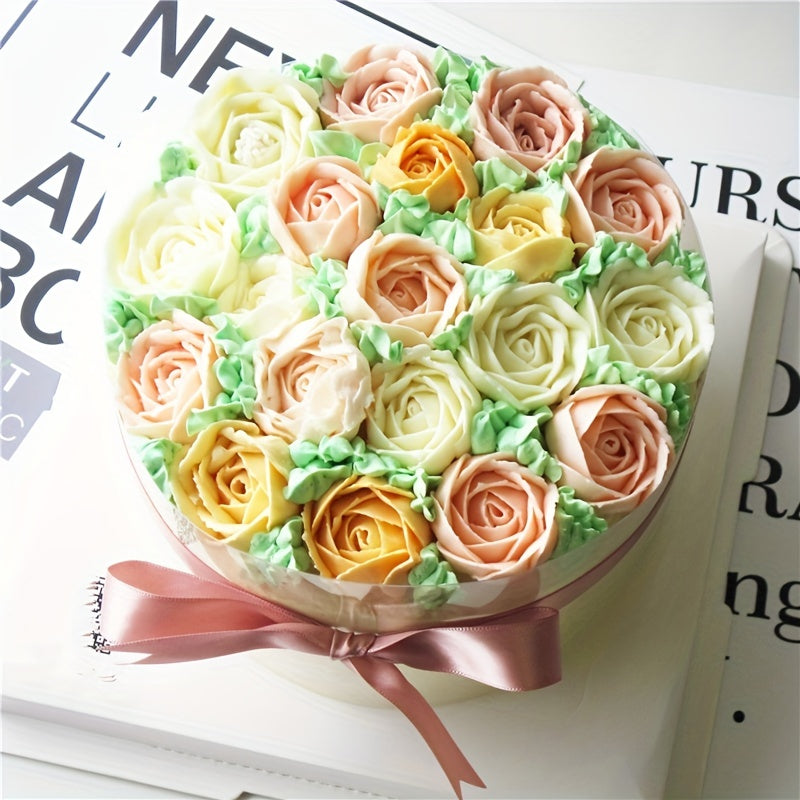 Set of 5 Stainless Steel Rose Petal Piping Tips for Cake and Cupcake Decorating