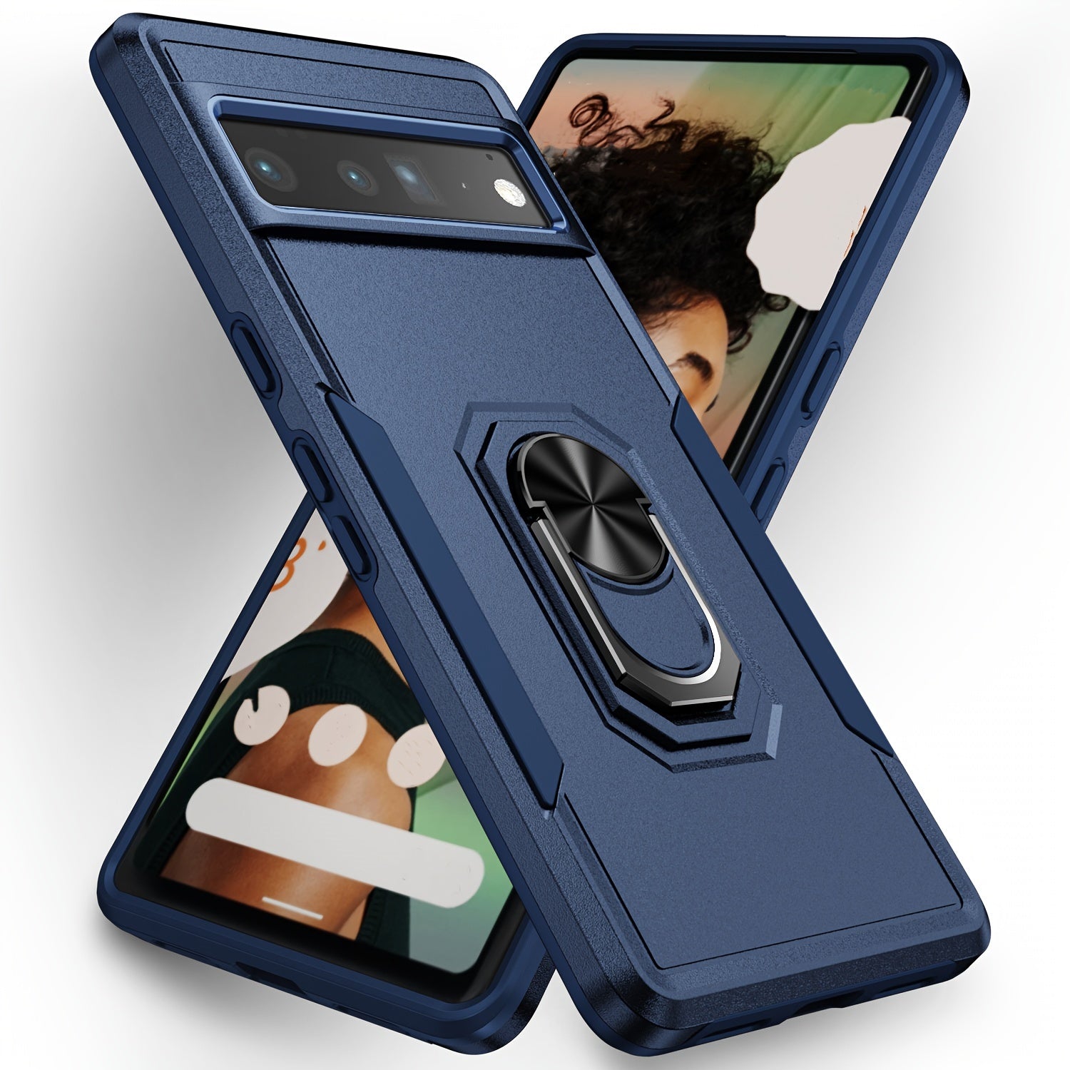 Shockproof Magnetic Phone Case with Metal Ring for Google Pixel 6 7 8 6a 7 Pro 8 Pro 8a