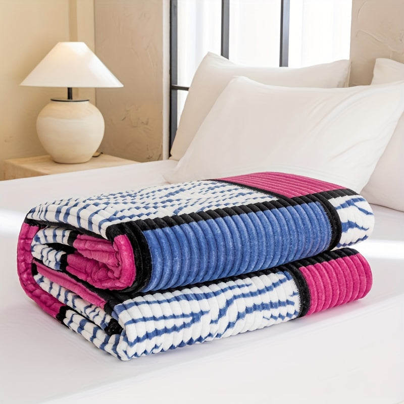 Plaid Flannel Throw Blanket Lightweight Durable Woven Polyester for All Seasons