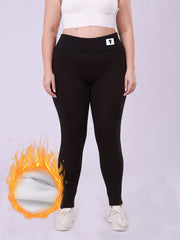 Plus Size Women’s Cat Print Leggings Thick High Waist Stretchy Winter Bottoms