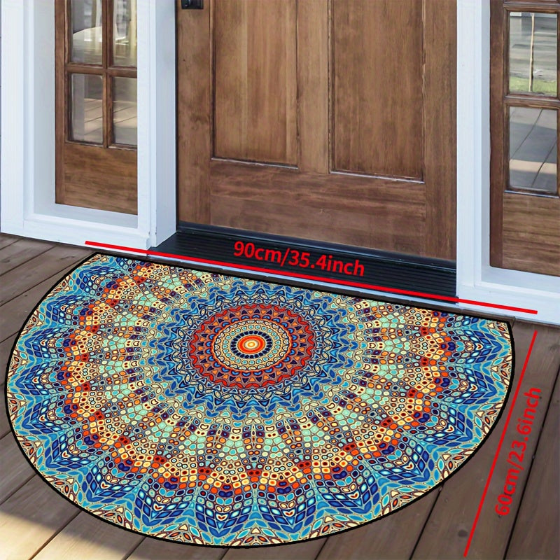 Mandala Flower Doormat Non-slip Machine Washable Indoor Outdoor Carpet Various Sizes