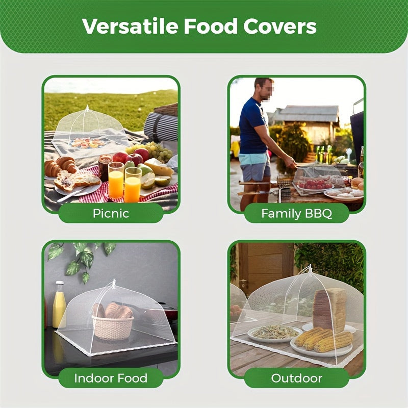 White Mesh Food Cover for Picnics and Travel Protects Food from Insects Dust
