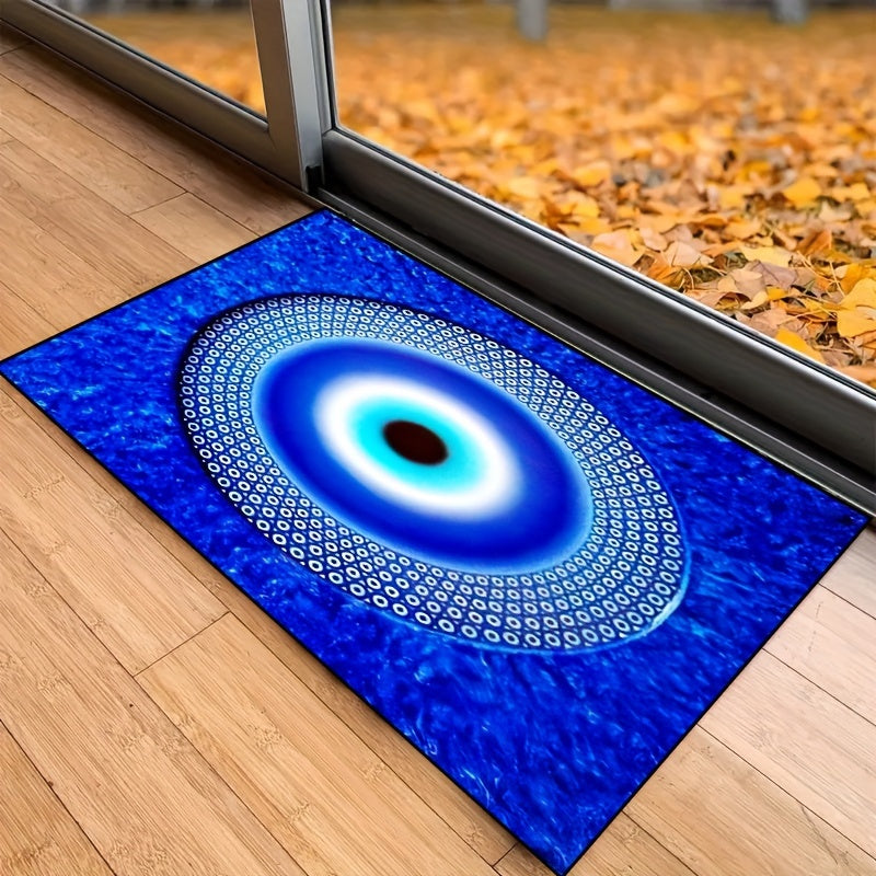 Koʻk Yovuz Koʻz Doira eshigi mato, sirpanmaydigan, yuviladigan, ichki va tashqi, polyester