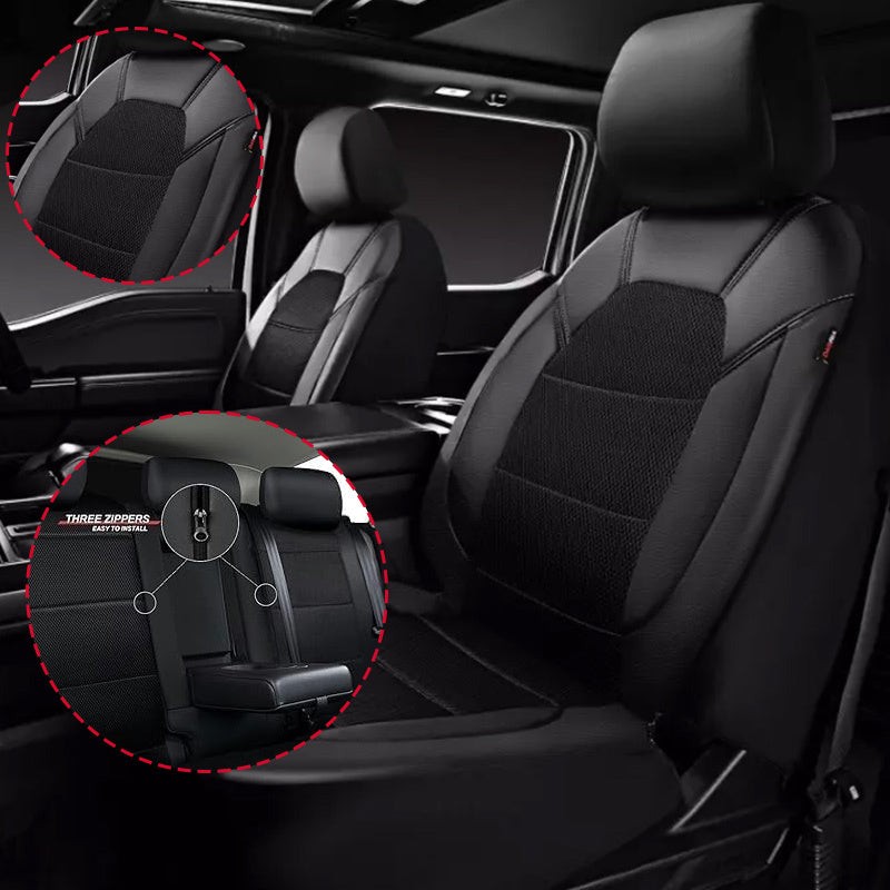 Полный комплект чехлов для автомобильных сидений из искусственной кожи, дышащие, износостойкие, для 5-местных автомобилей