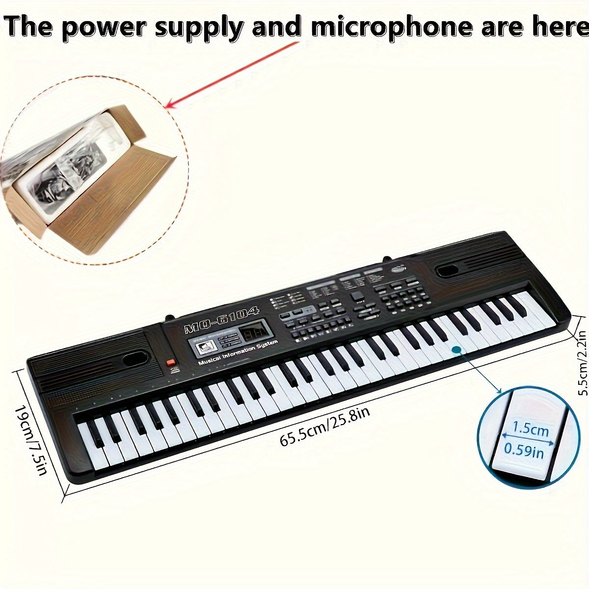 Kids Electronic Keyboard Piano for Children Ages 3-12 with Microphone Black Interactive Learning