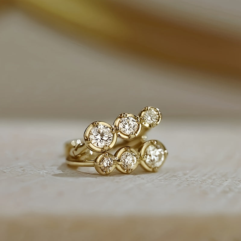 Women's Silver Earrings with Geometric Round Shapes for Engagement