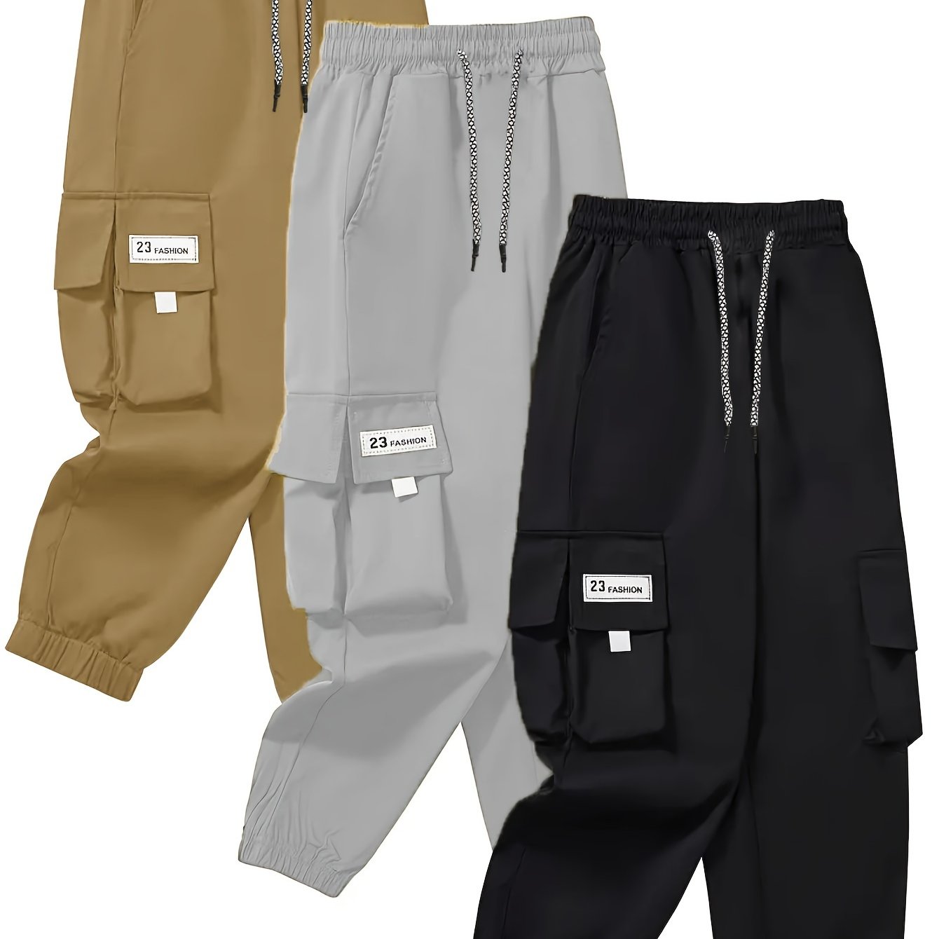 Uch dona katta o'lchamdagi erkaklar ish shimlari to'plami