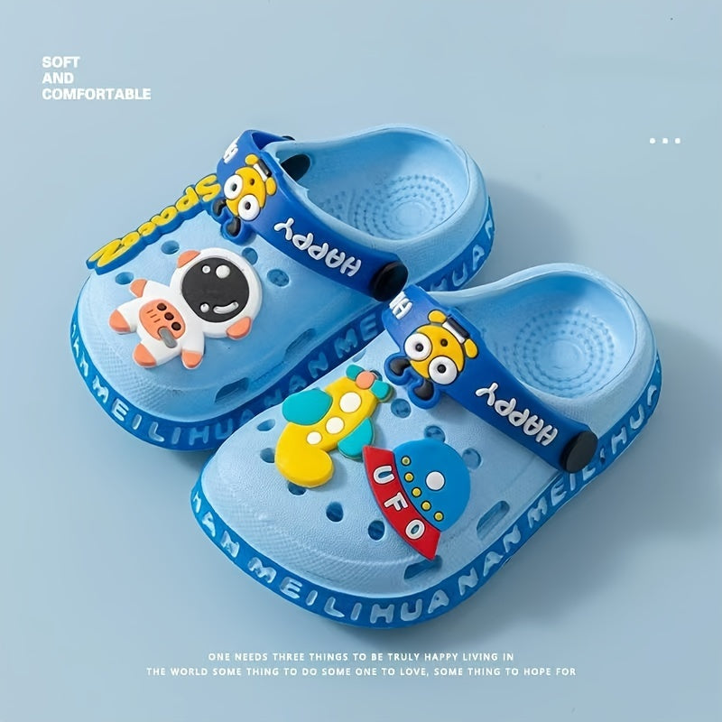 Kids Clog Sandals Breathable EVA Slip-On Non-Slip Cartoon Decorations Indoor Outdoor