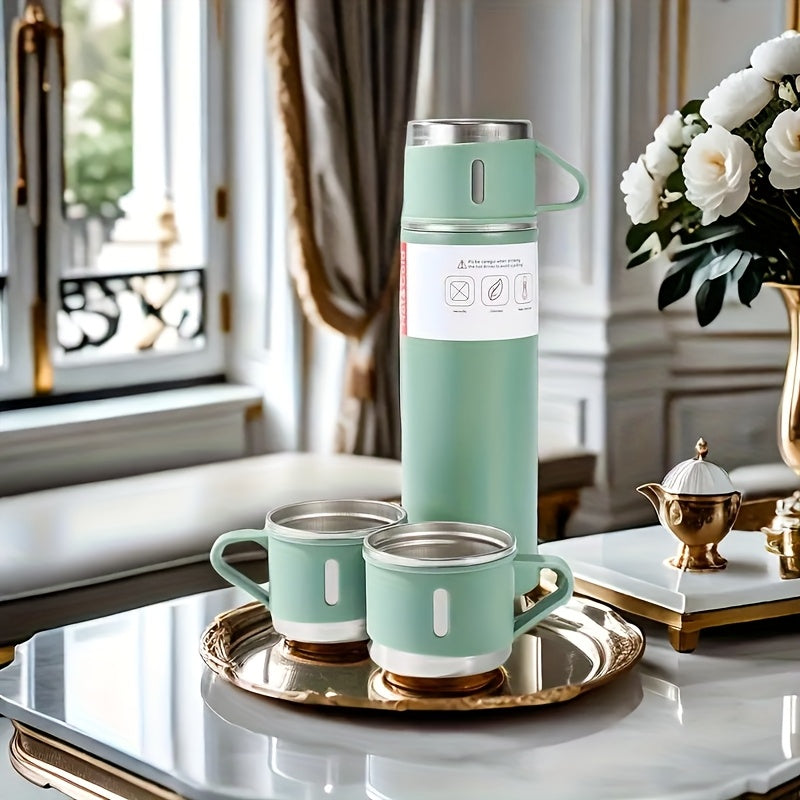 Mashhur zanglamas po'latdan yasalgan vakuum izolyatsiyali qopqoq bilan idish, issiq va sovuq ichimliklar uchun, qahva, choy va suv uchun ideal, ochiq havoda faoliyatlar uchun mukammal, barcha yoshlar tomonidan seviladi.