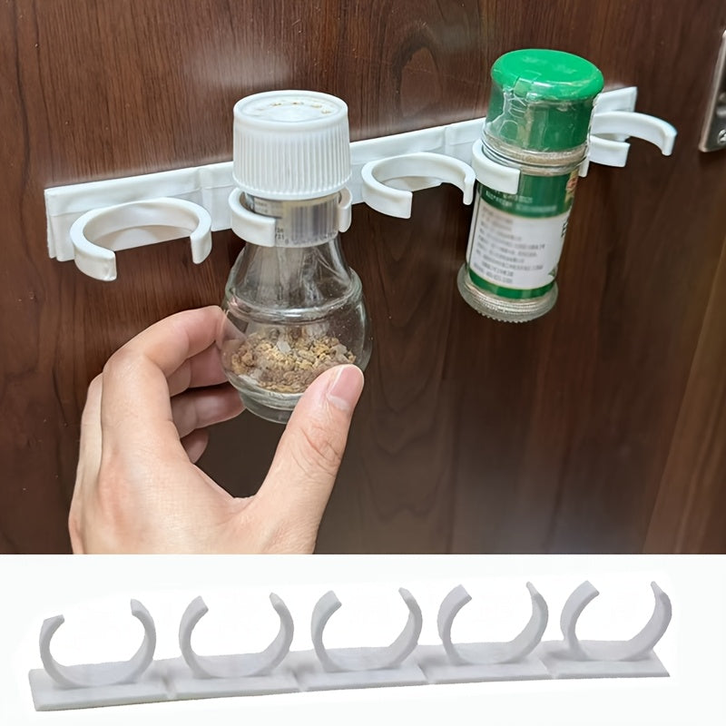 Wall-Mounted Spice Bottle Storage Rack Self-Adhesive Kitchen Organizer