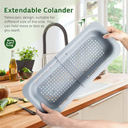 Extendable Collapsible Sink Colander and Strainer for Fruits and Vegetables
