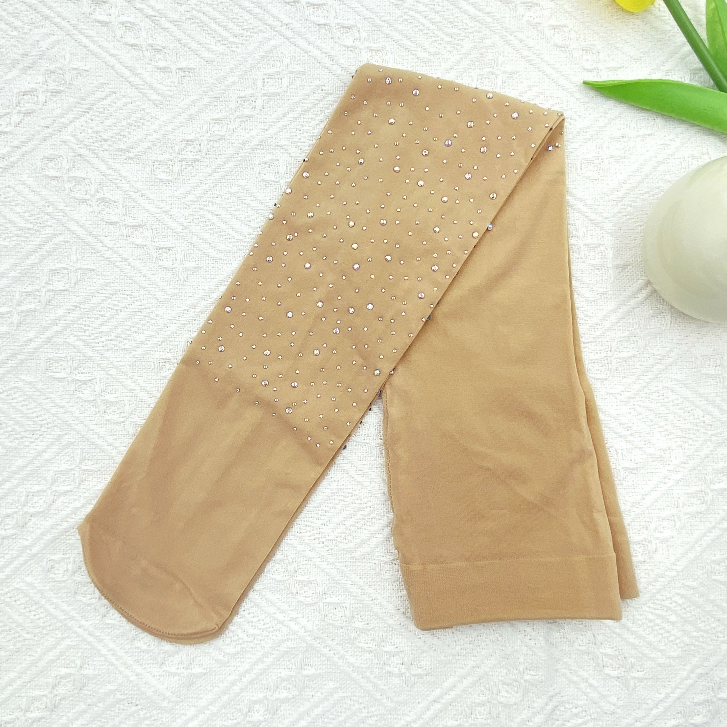 Girls Diamond Decorated Tights for Dancing Spring Summer Knit Polyamide Spandex