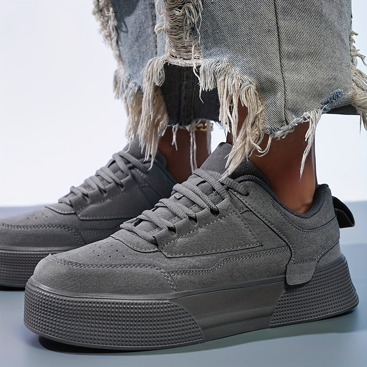 Women's Casual Solid Color Lace-Up Sneakers Lightweight Durable
