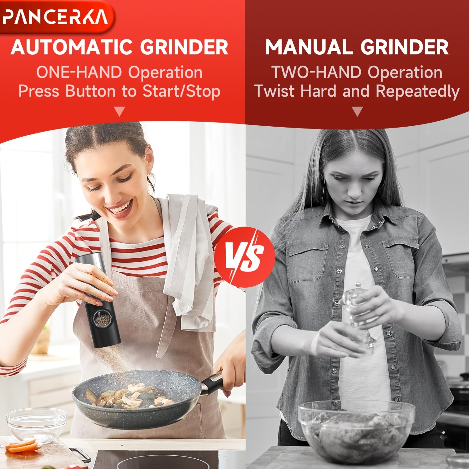 Электрический набор мельниц для соли и перца с LED-подсветкой для кухни и барбекю