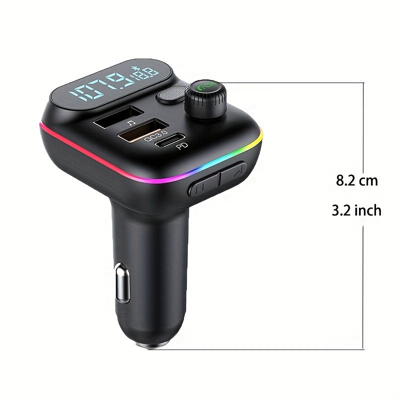 Car Wireless FM Transmitter Adapter MP3 Player USB Charger 7 Colors LED