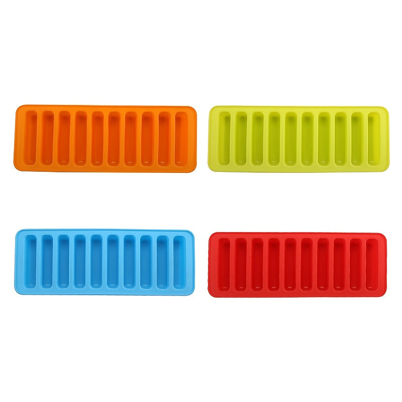 Silicone Ice Cube Tray 10-Cavity Flexible Food Grade Mold for Drinks
