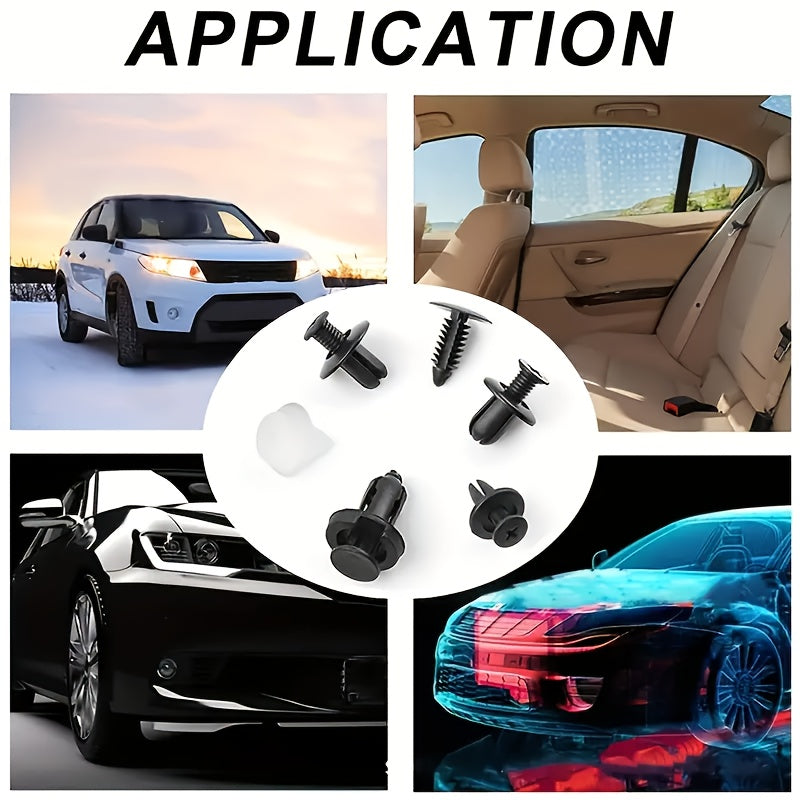 Plastic 100Pcs Car Fastener Clips Set Push Retainer Rivets Bumper Door