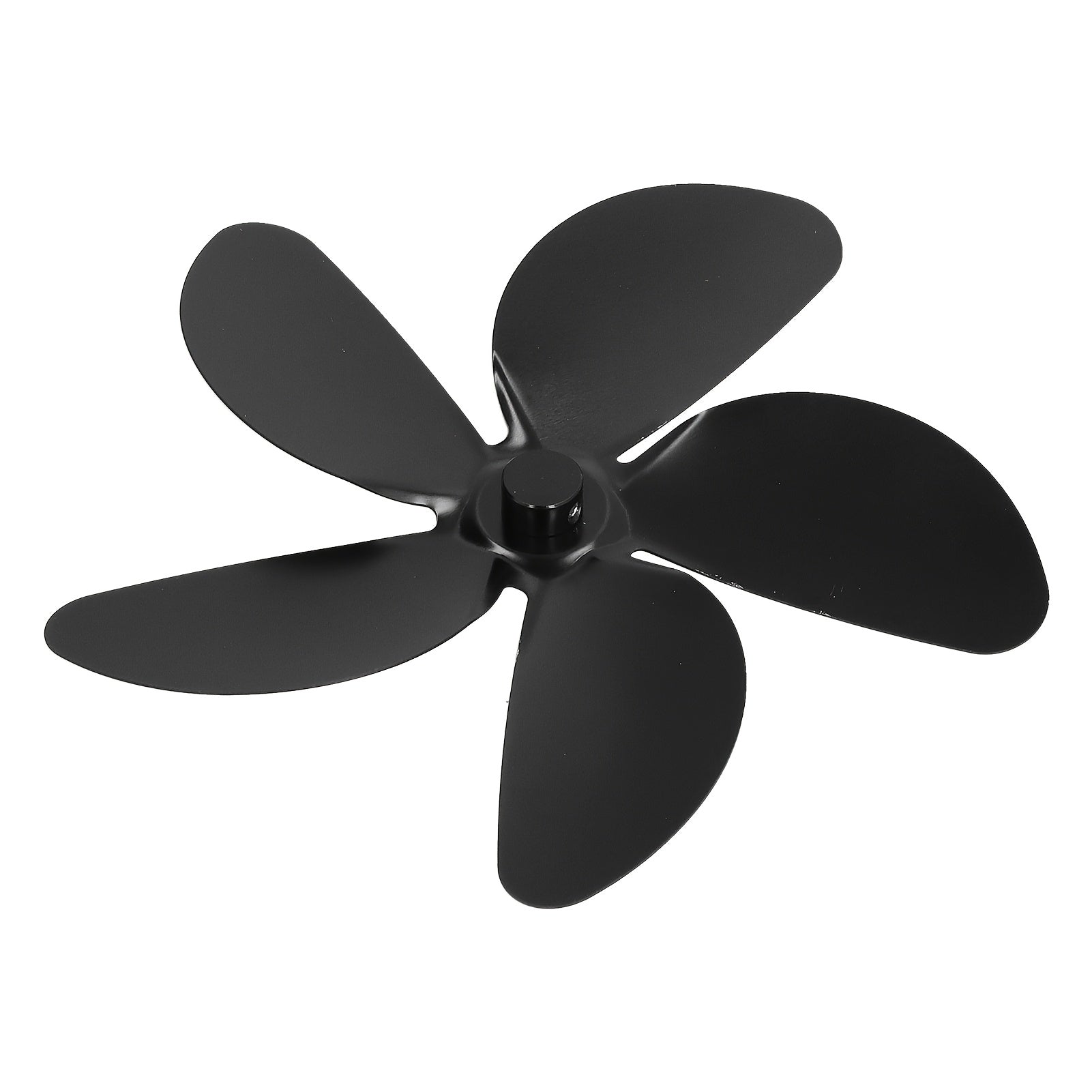 Set of 5 Black Aluminum Alloy Blades for Fireplace Fan, Heat Distribution, Easy Install