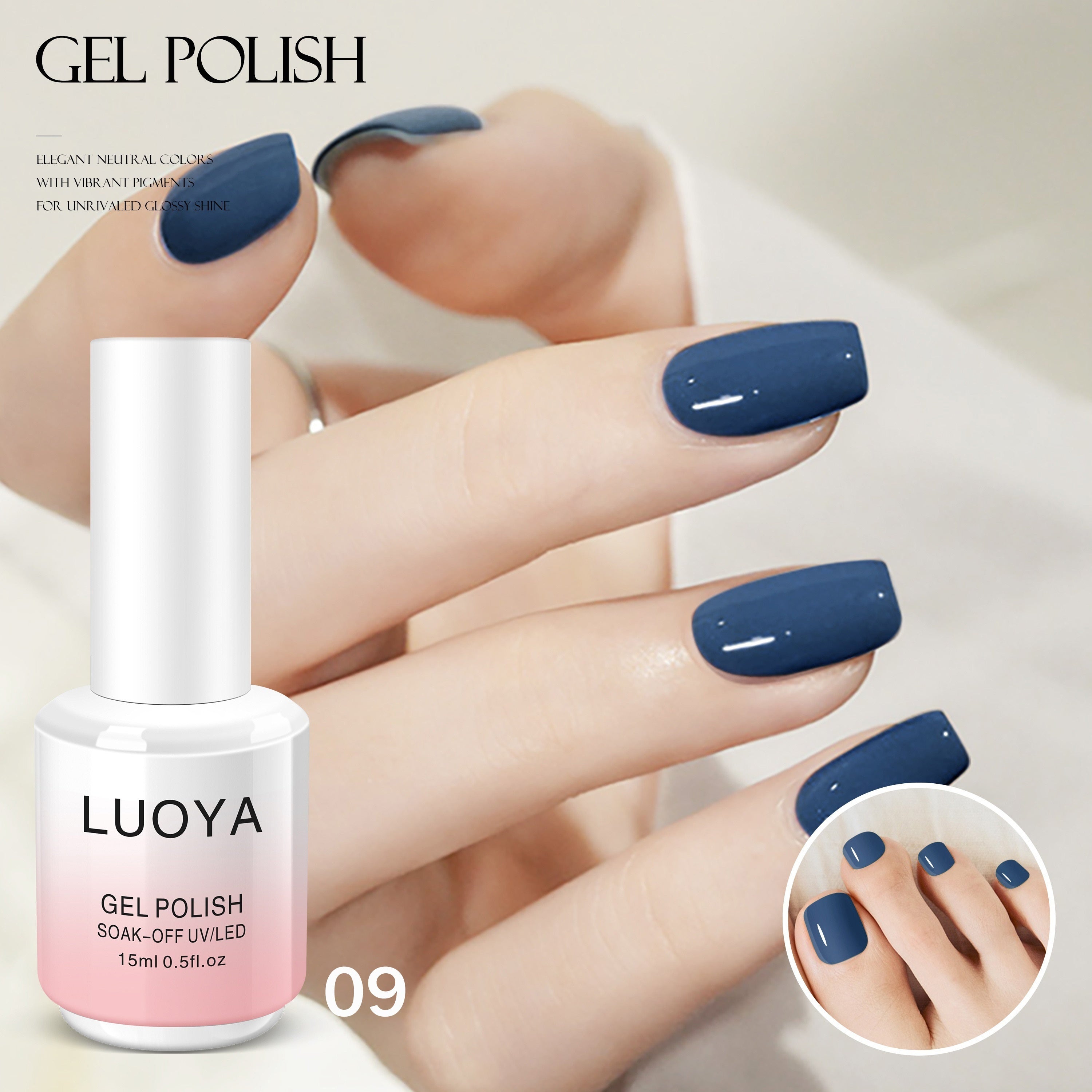 Gel Nail Polish 15ml Solid Gel Soak Off for Nails Spring Summer Pink Purple Green