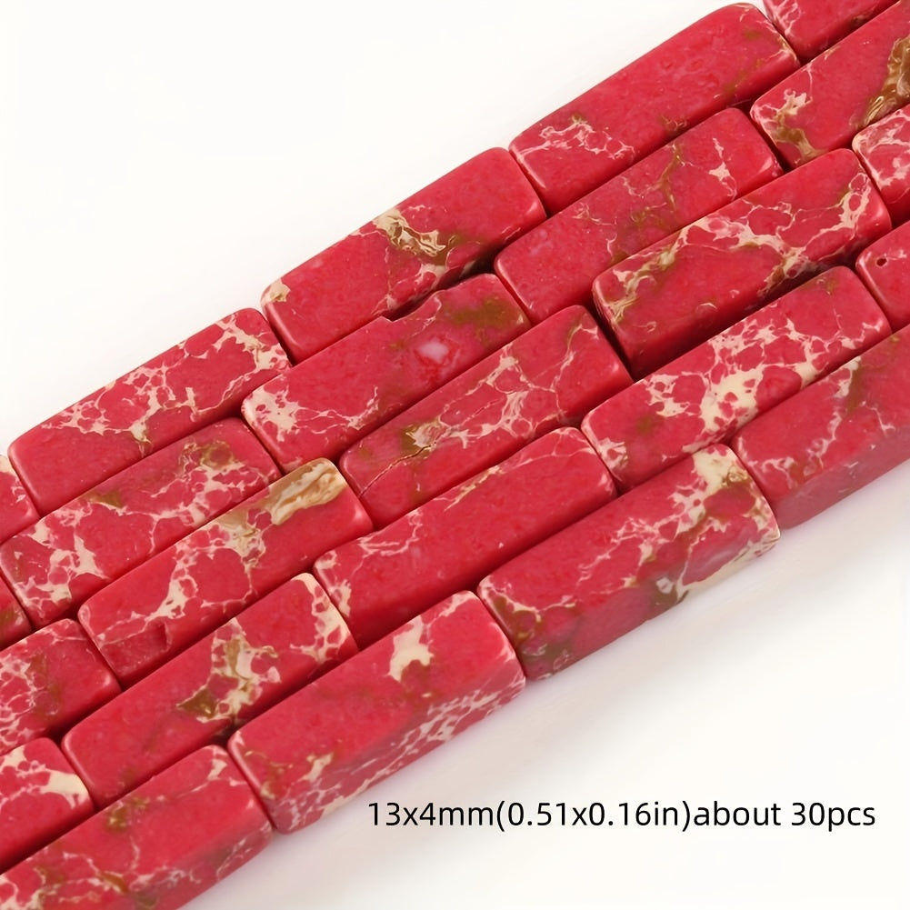 Natural Stone Jasper and Shoushan Beads Set for Jewelry Making Multicolor Cylindrical