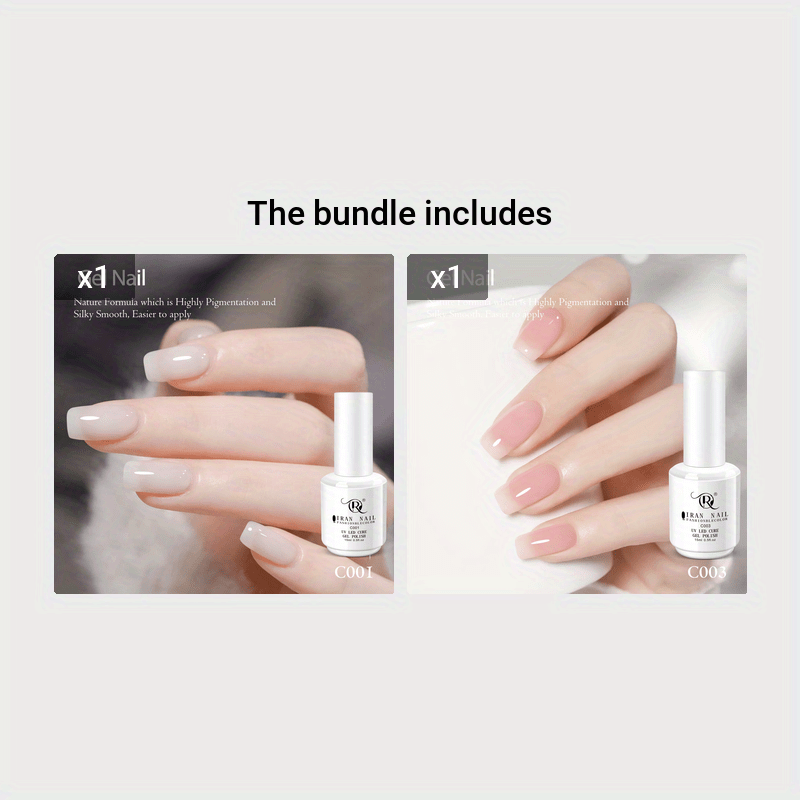 15ml Sheer Ice Jelly Gel Nail Polish Nude Pink Ombré Long-Lasting