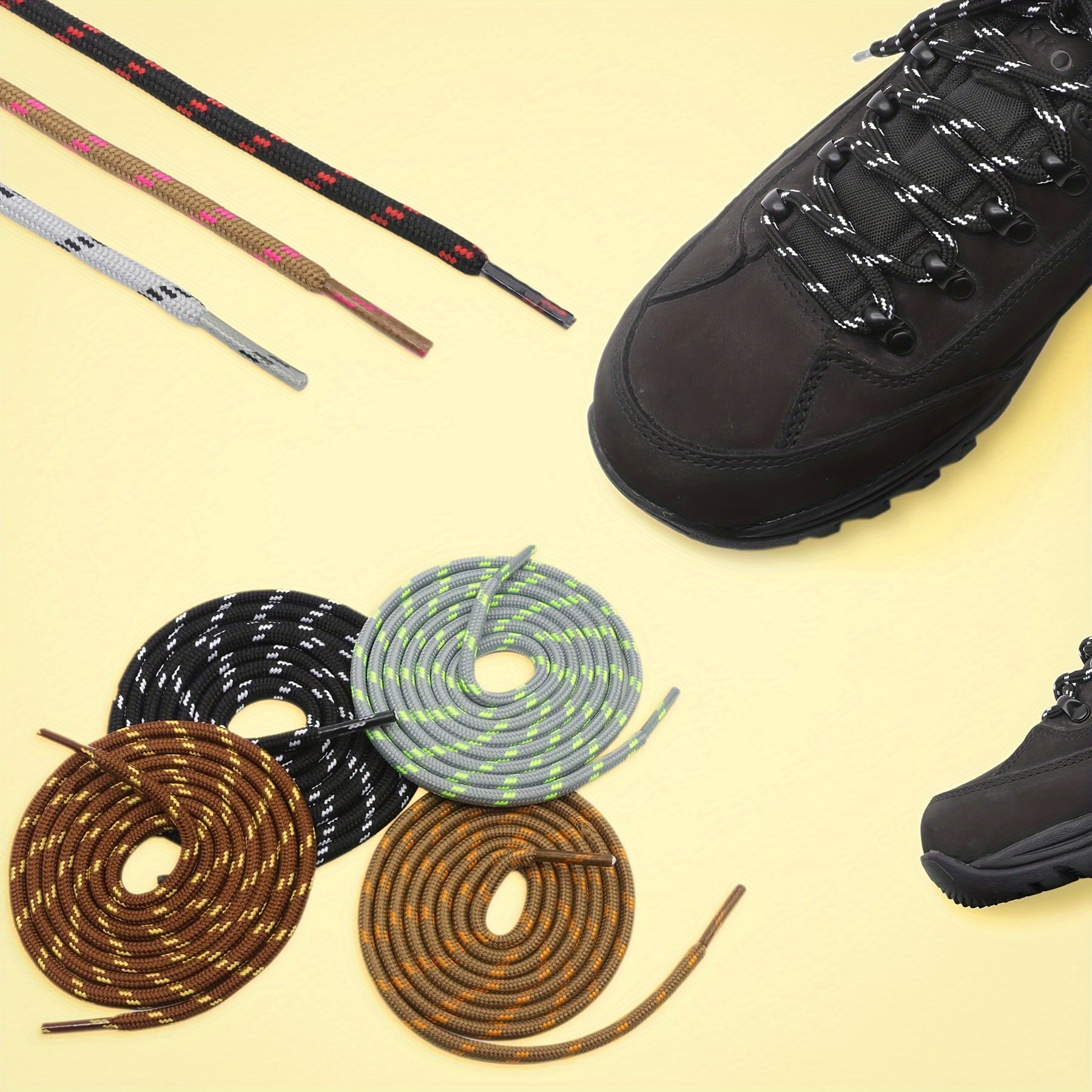 Unisex Thickened Round Climbing Shoe Laces for Hiking and Work Boots