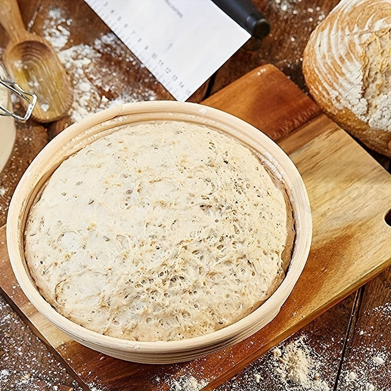 Rattan Bread Proofing Basket with Liner Cloth for Sourdough Dough Fermentation