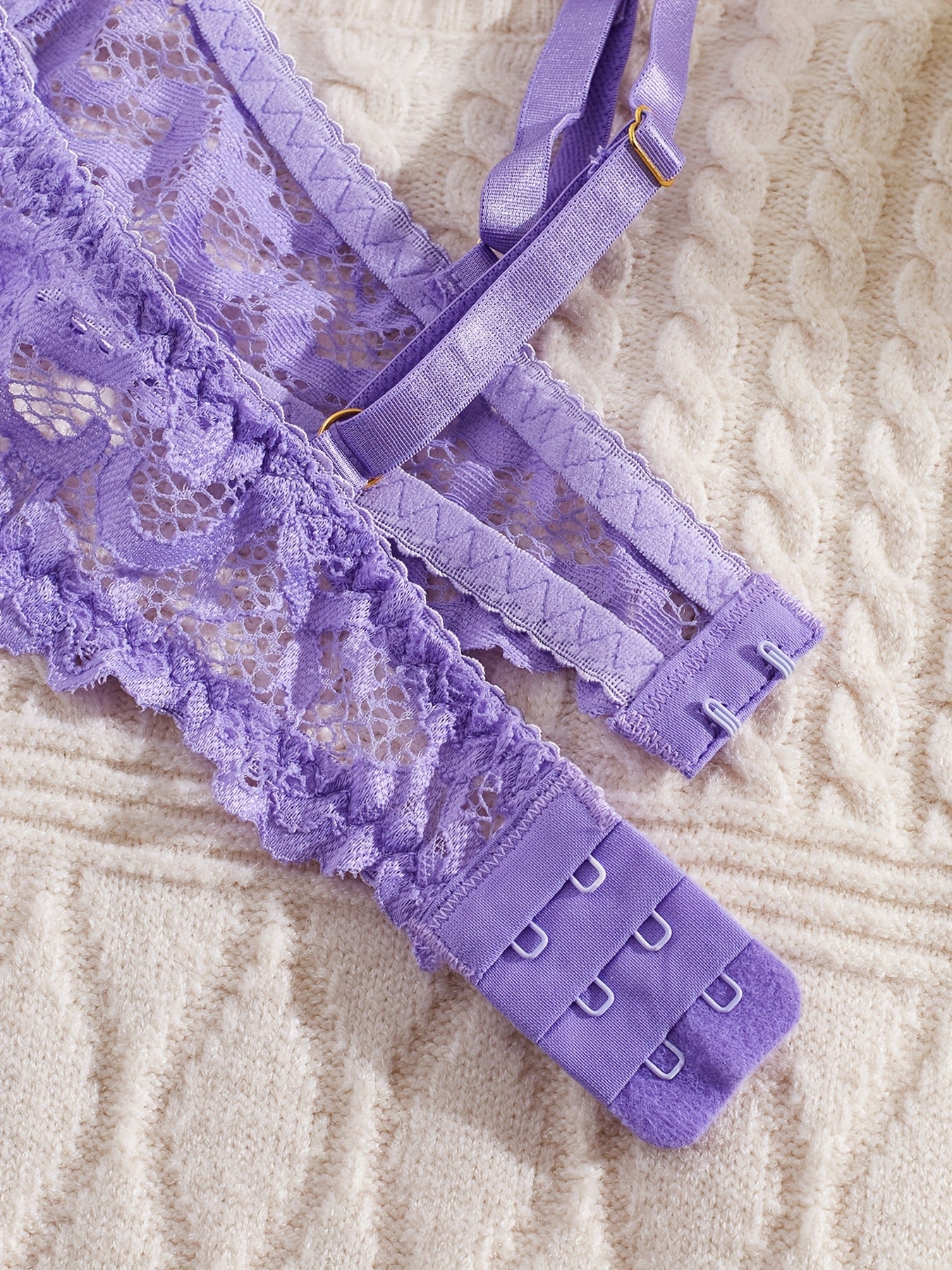 Lingerie Open-Back Lace Thong Set for Women