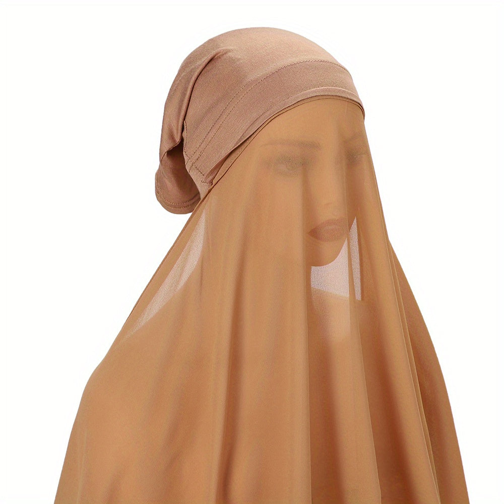 Women's Chiffon Instant Hijab Set with Tube Undercap Lightweight Head Cover