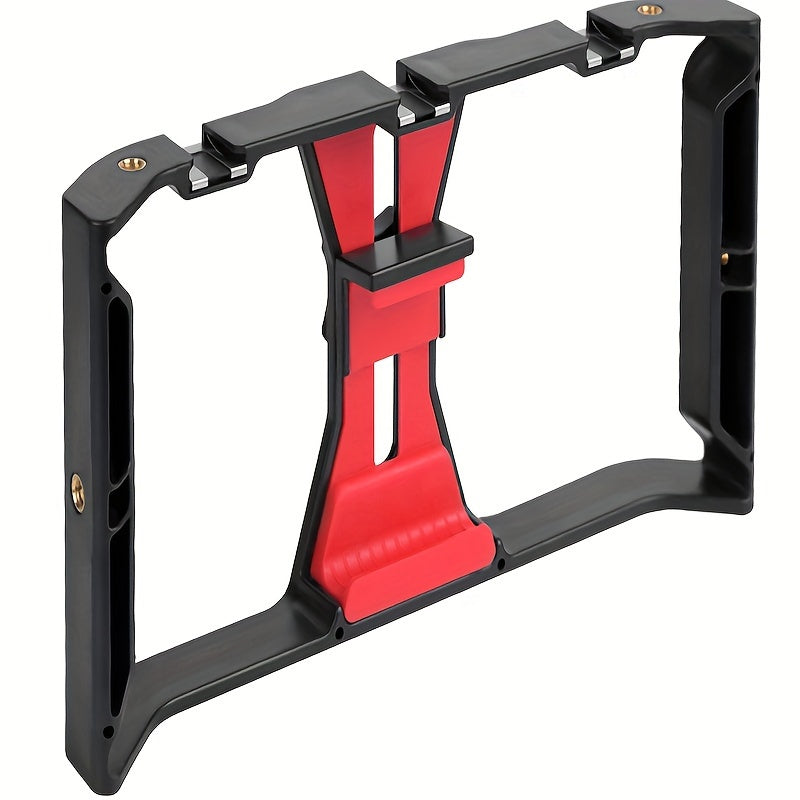 Estabilizador portátil universal para teléfono móvil con cabeza giratoria, luz de relleno y puertos de zapata fría