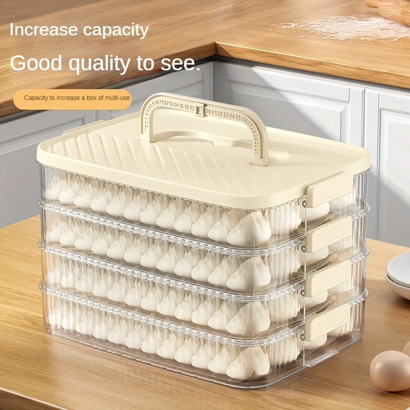 Food-Grade Stackable Storage Box for Dumplings and Wontons Refrigerator Organizer