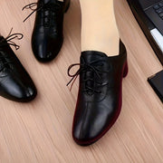 Women's Black Pointed Toe Block Heel Shoes Stylish Loafers with Rubber Sole