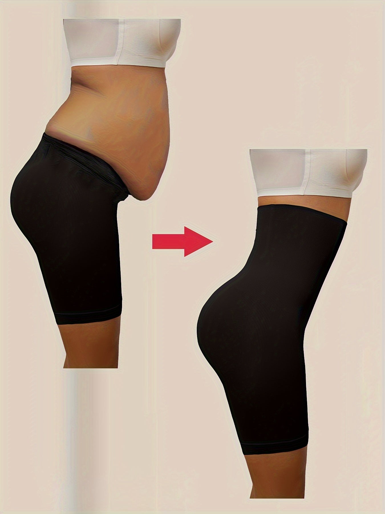 Women's High-Waisted Shaping Panties Tummy Control Leg Shaping Solid Color