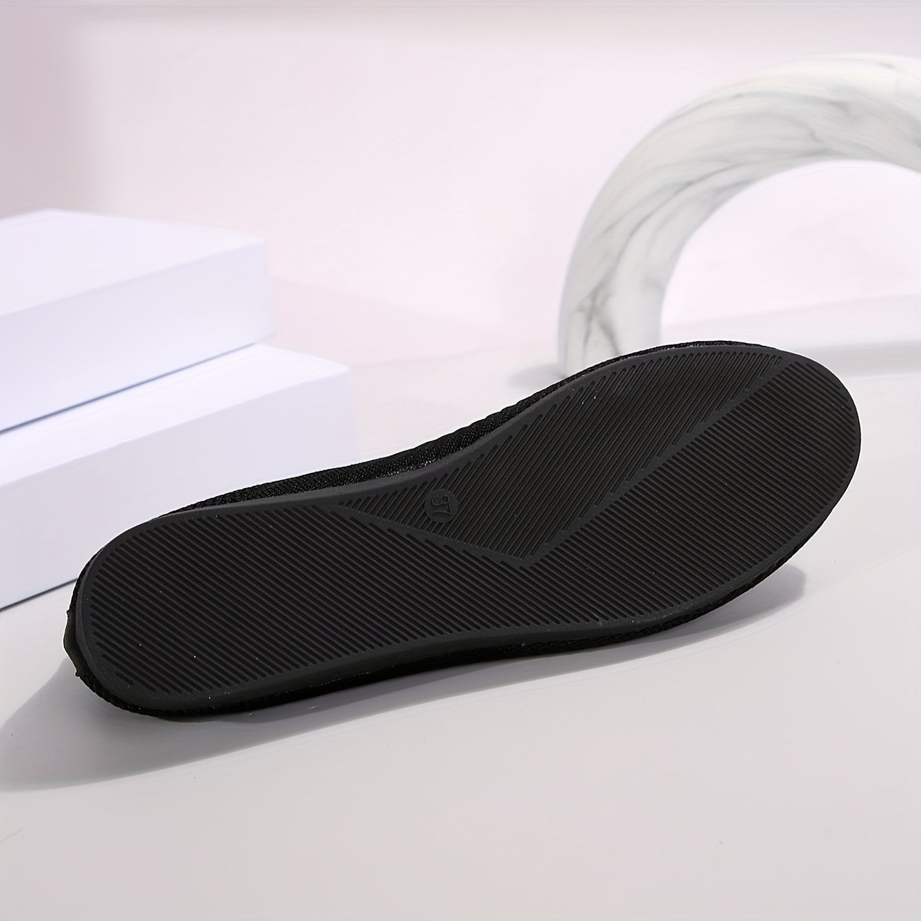 Женские легкие туфли-слипы из дышащей тканой ткани для всех сезонов, черные