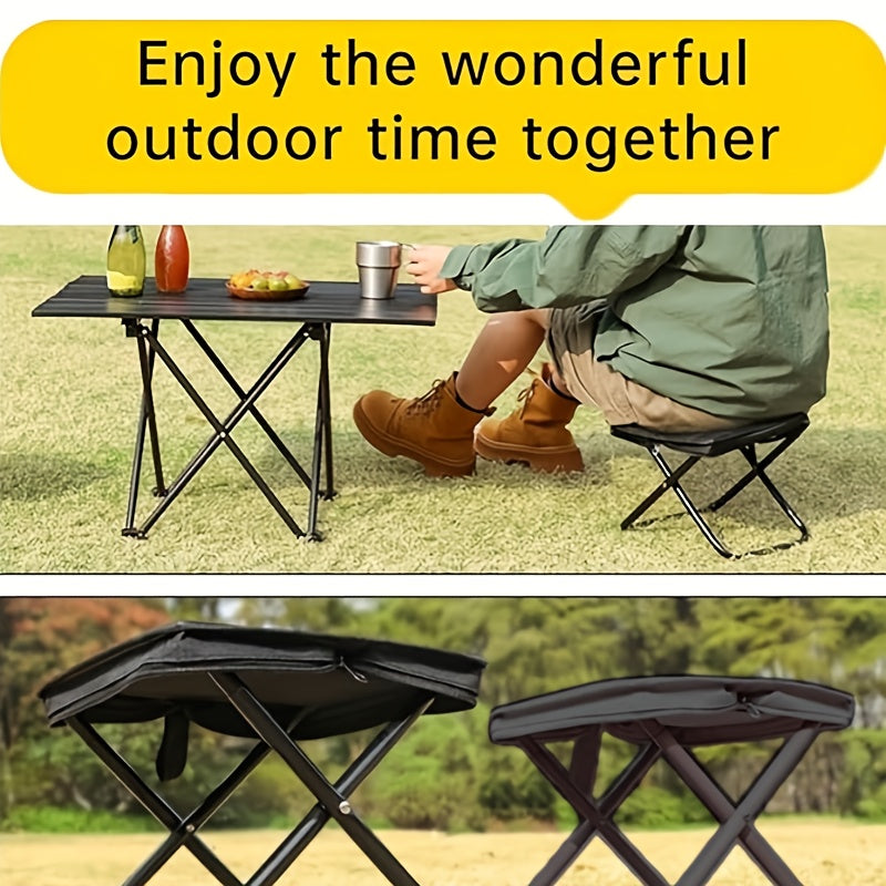 Folding Stool and Chair Combo for Camping Hiking and BBQ Durable Lightweight Portable