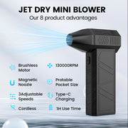 Black High-Speed Fan with 52 M/S Wind Speed and Brushless Motor