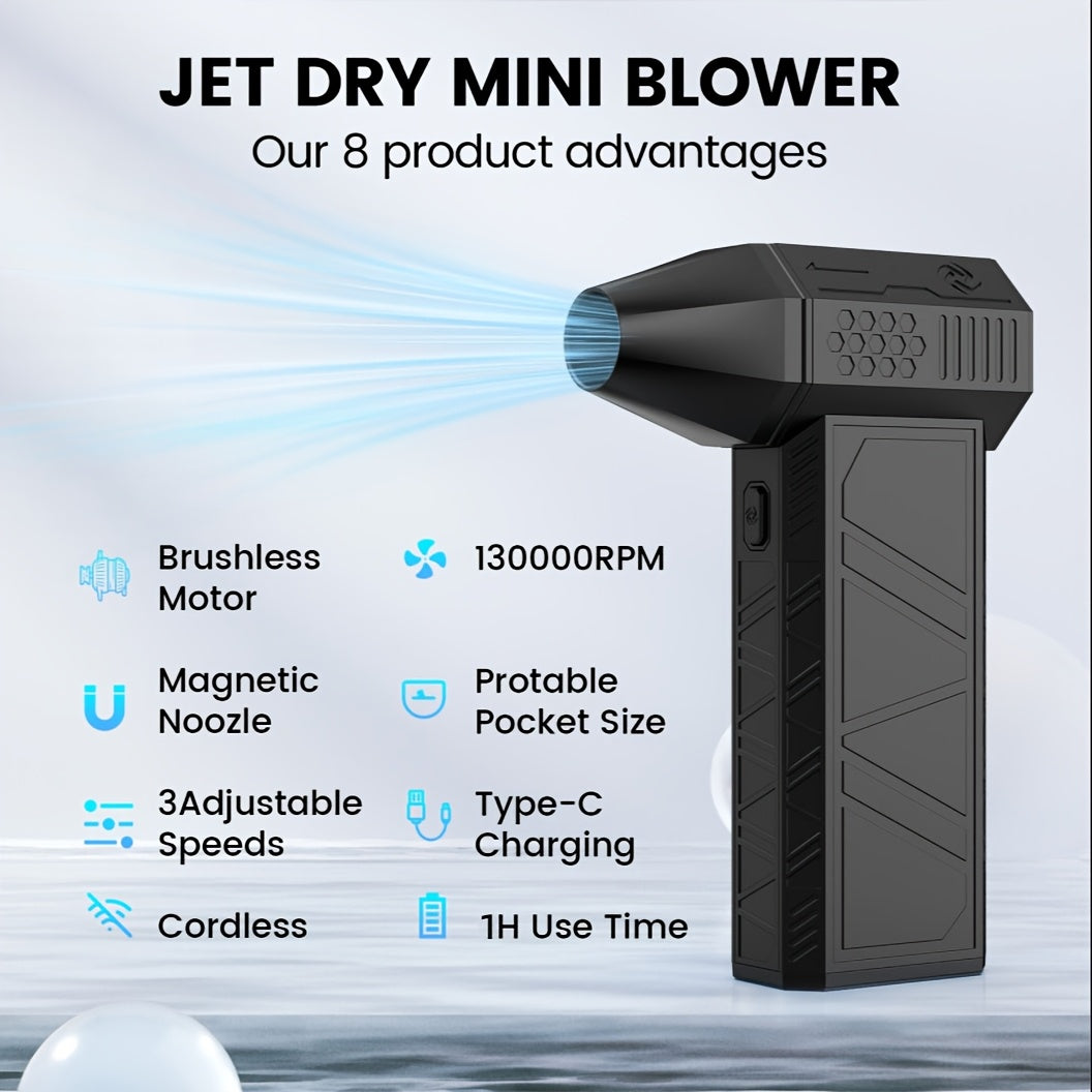 Black High-Speed Fan with 52 M/S Wind Speed and Brushless Motor