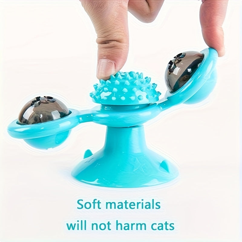 Interactive Plastic Cat Toy - Spinning Windmill for Cats, Exercise and Bonding