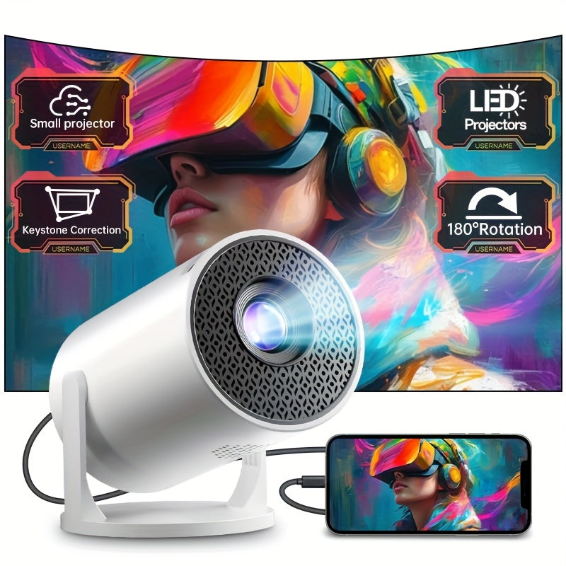 Проектор для домашнего кинотеатра для внутреннего и наружного кемпинга с совместимостью HDMI и USB