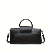 Black and White Snake Skin Crossbody Bag with Adjustable Strap for Women