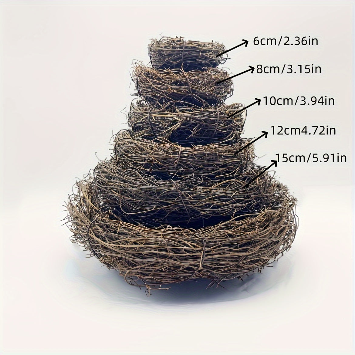 2pcs Handmade Rattan Bird Nests for Garden Decor Suitable for Bird Species