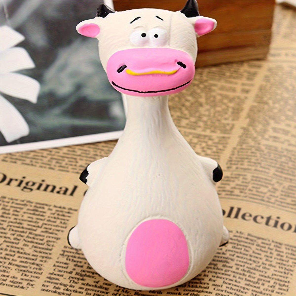 Durable Silicone Dog Chew Toy with Sound, Random Colors, No Batteries