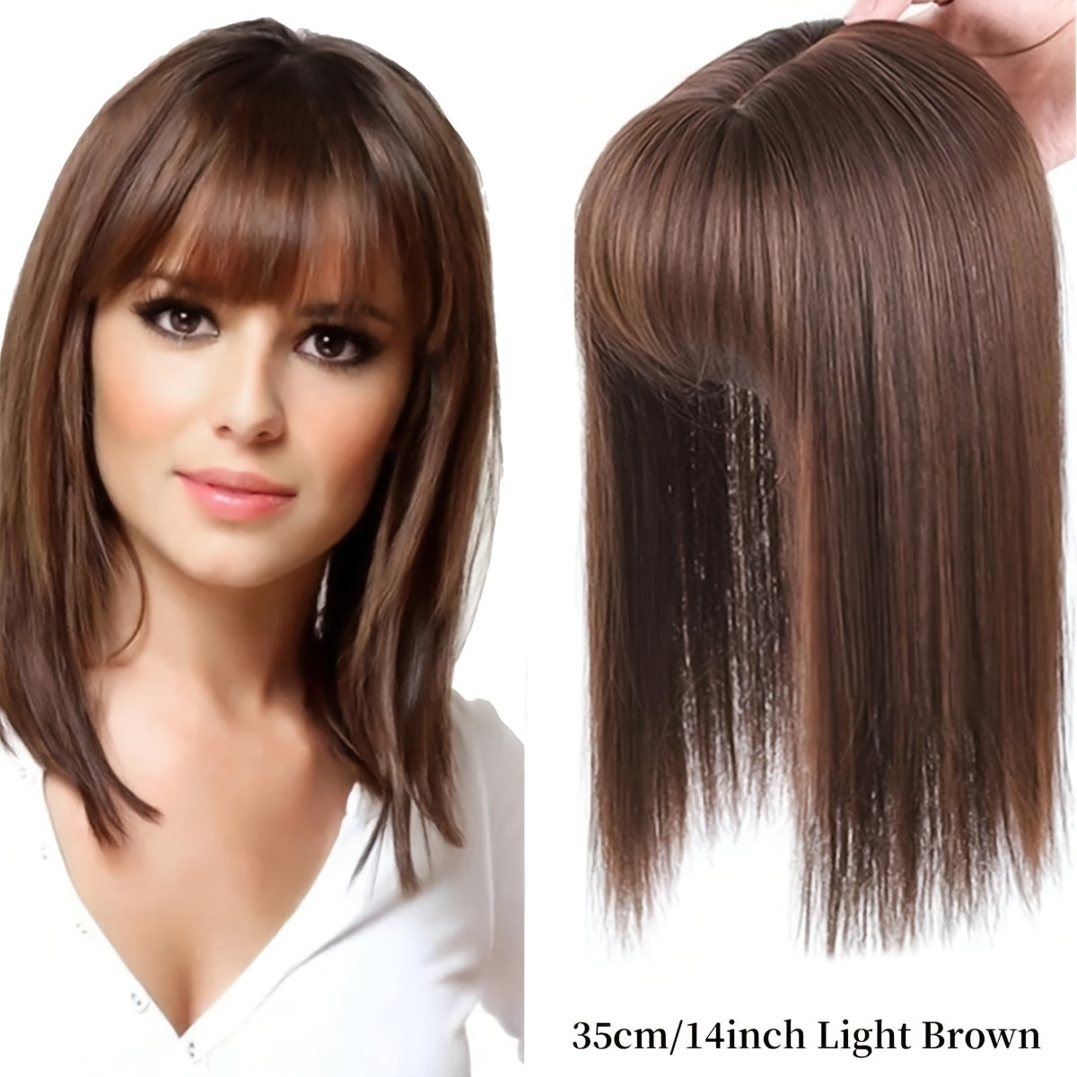 Women Straight Synthetic Clip-In Bangs Hair Extensions Natural Looking