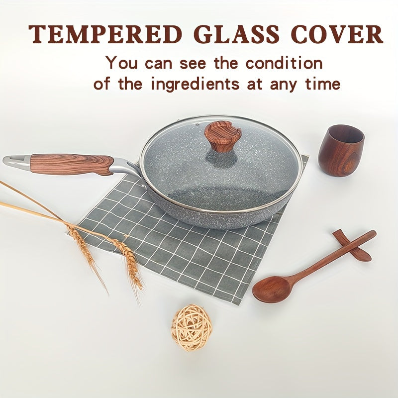 Cornstone Non-Stick Flat Bottom Pot with Lid and Tempered Glass Cover for Home Cooking