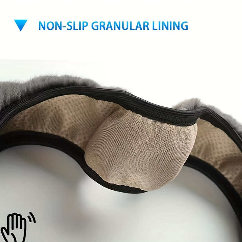 Uniseks qishki plush rul boshqarish qopqog'i 38cm antislip to'liq o'rash
