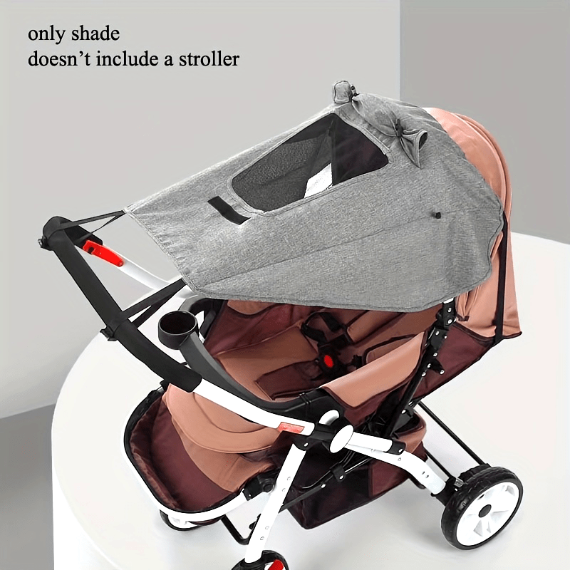 Stroller Sunshade UV Protection Rain-Resistant Canopy Fits Large Reversible Pushchairs