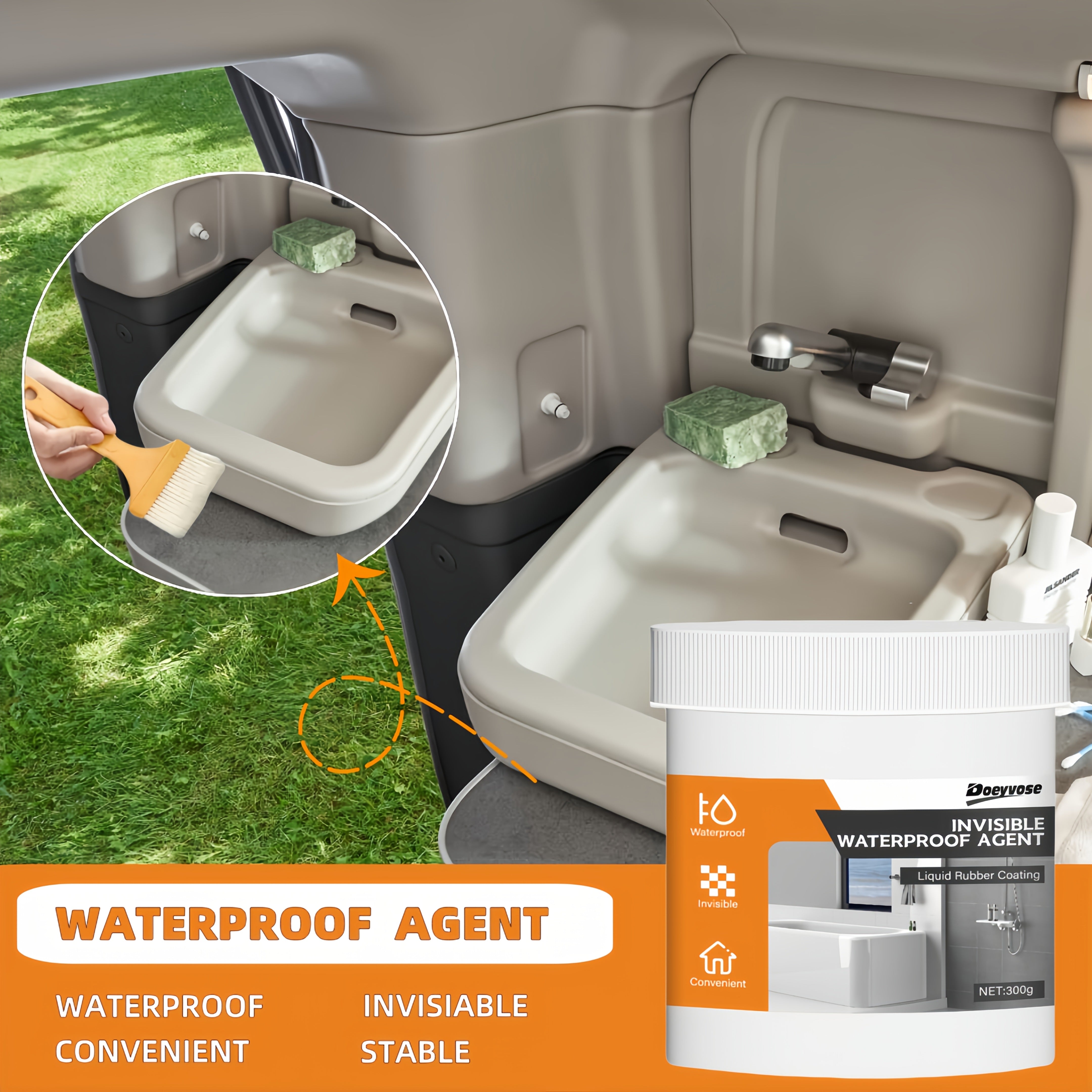 Transparent RV Roof Sealant Waterproof Wall Bathroom Repair Easy Application